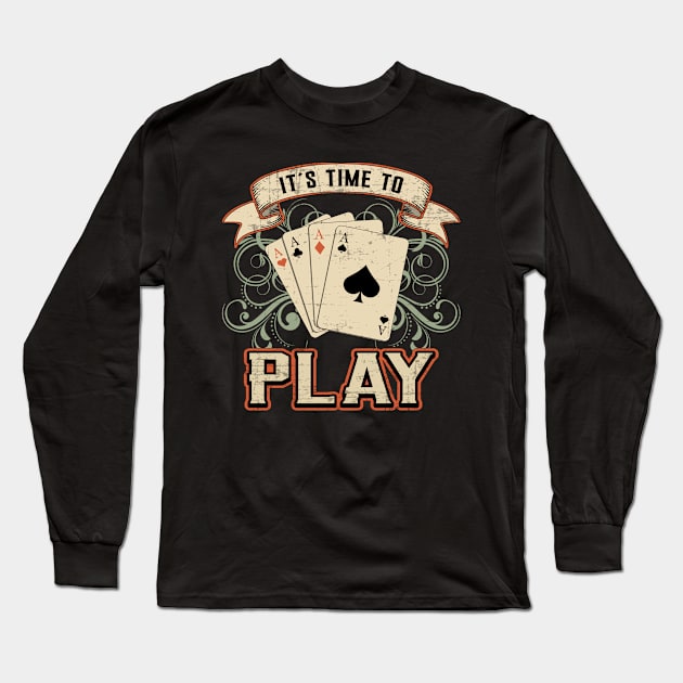 Cards Card Playing Day Poker Gambling Gift Long Sleeve T-Shirt by T-Shirt.CONCEPTS